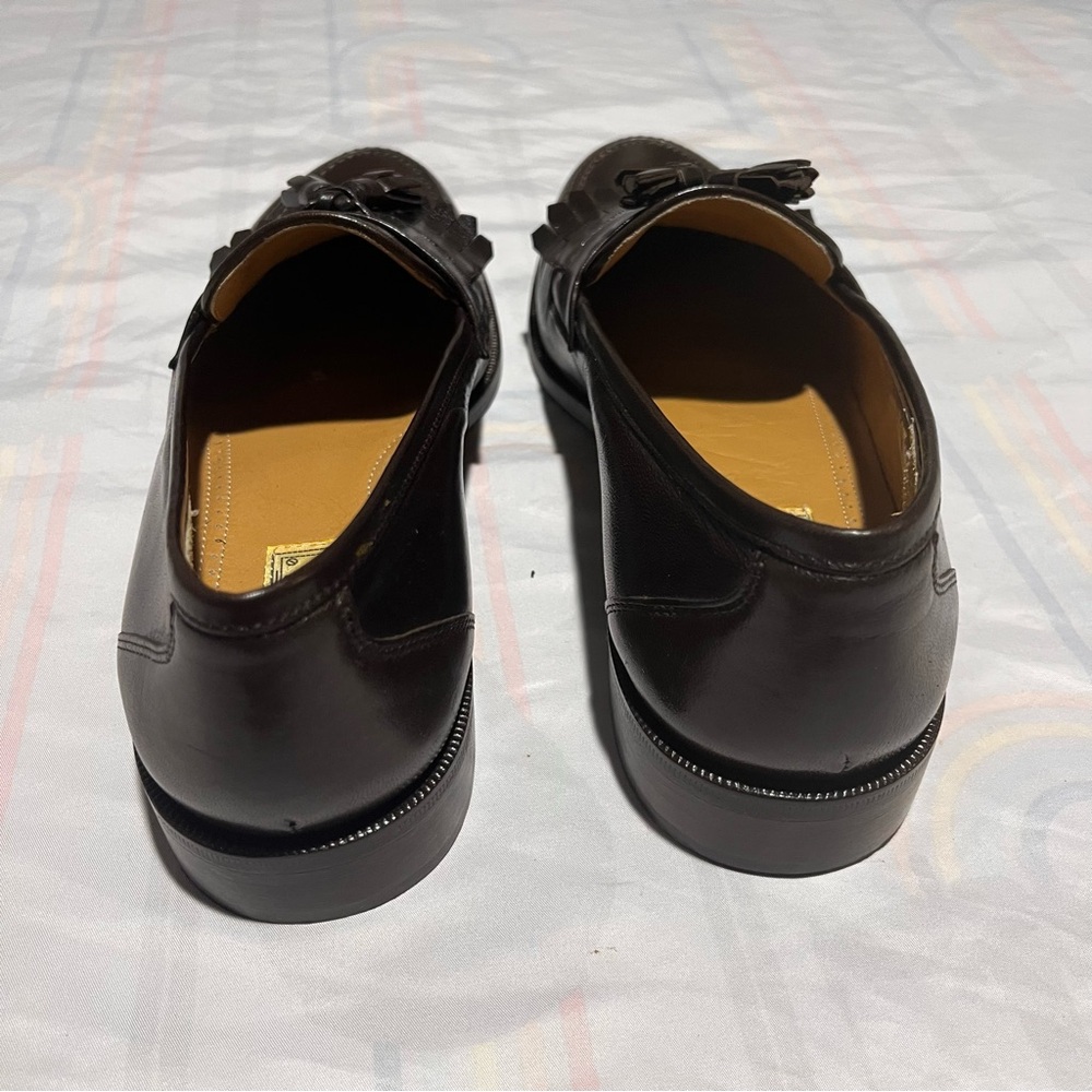 Vintage Steeple Gate Mens Brown Leather Kiltie Tassel Loafers Dress Shoes 9 1/2D - Picture 3 of 10